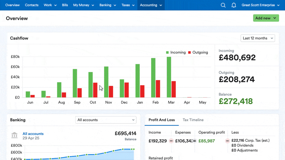 Short GIF showing management reports in action