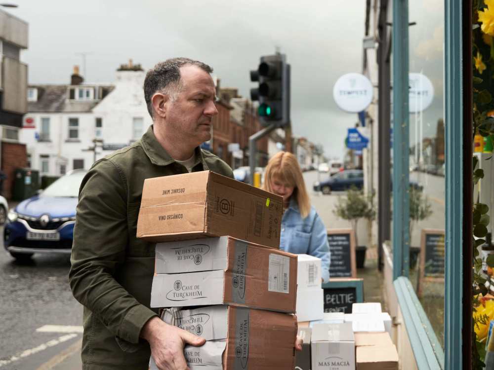 Delivery day at Harris & Co - carrying in goods.