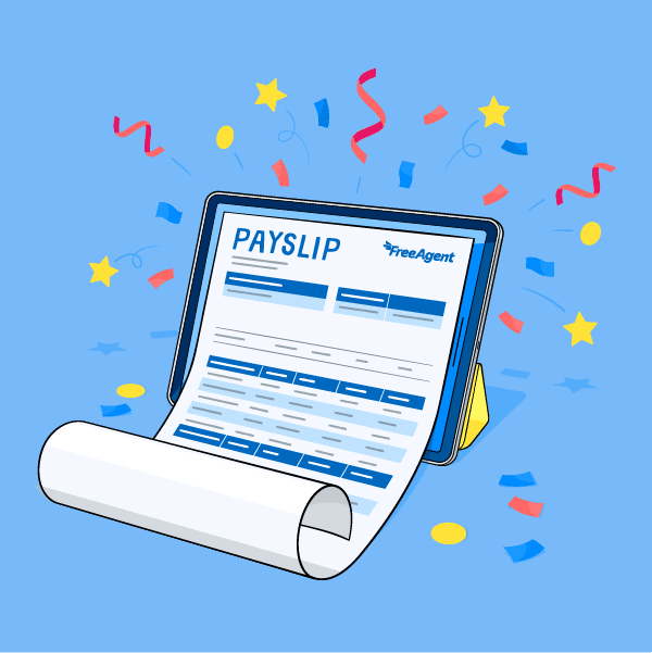 A payslip on a tablet computer screen